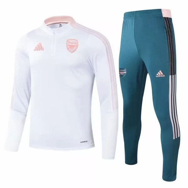Trainingsanzug Arsenal 2021-22 Weiß Grün Pink Fussballtrikots Günstig
